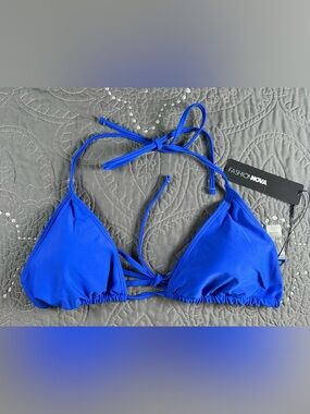 Fashion Nova Women’s Royal Blue Triangle Bikini Top NWT Size Large